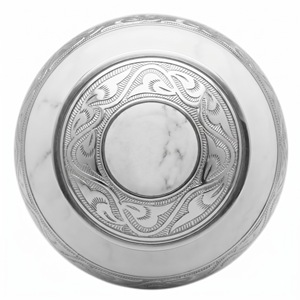 Urne funéraire personnalisée en aluminium, motif marbre blanc et bande celtique argentée, pour cendres d'adultes, vente en gros - Product Image 2