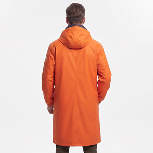 OEM Custom Logo <b>Men's</b> Windbreaker <b>Long</b> <b>Coats</b> Waterproof Plus Size Nylon Double Breasted Chest Zipper Pockets Hiking Hooded - Product Image 3
