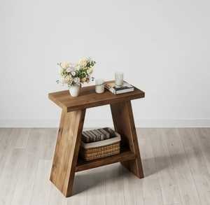 A-Frame Modern Solid Wood <b>Console</b> <b>Table</b> with Storage Shelf Easy to Clean Stable for Living Room Bedroom & Hotel - Product Image 4