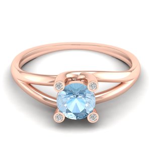 Anillo de Moissanita con Piedra de Nacimiento de Plata de Ley 925 de Claridad VVS, el Más Vendido de REYES, Precio al por Mayor, Joyería con Gema de Aguamarina - Product Image 5