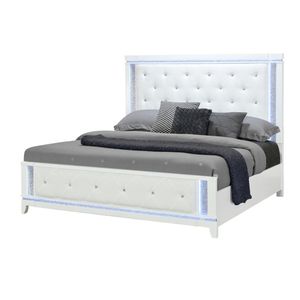 ADALID letto matrimoniale con LED di colore bianco prodotto resistente ed elegante per un sonno confortevole - Product Image 3