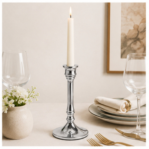 Handmade Luxury <b>Silver</b> Metal Taper Candle Holder Modern Minimalist Polished Aluminum <b>Candlestick</b> Stand for Wedding Centerpiece - Product Image 4