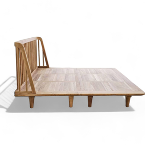 King and Queen Size <b>Bed</b> <b>Frame</b> with Headboard Nordic Style and Teak Wooden <b>Frame</b> Material for Home Furniture Decoration - Product Image 3