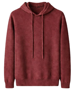 Sudadera con Capucha para Hombre, Color Granate, de Algodón y Felpa, Manga Larga, Informal, con Cordón Ajustable, Ropa de Calle para Invierno - Product Image 1