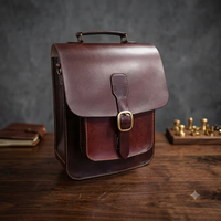 Sac bandoulière vintage en cuir véritable BS INTERNATIONAL, marron, avec sangle réglable et fermeture à rabat, pour usage quotidien, pour toutes les femmes