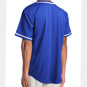 T-shirts de baseball en gros pour équipes, col en V, personnalisables avec logo imprimé par sublimation, style pull-over, coupe ample hip-hop, prix abordable - Product Image 2