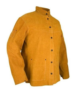 Chaqueta de soldadura hecha en Pakistán, ropa de trabajo de cuero estándar de exportación, chaqueta de soldadura para hombres y mujeres con diseño resistente a las llamas. - Product Image 1