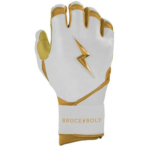Guantes de Bateo de Cuero de la Serie Gold de MARGINAL SPORTS, Blancos y Dorados, con Puño Largo |   Cierre de Gancho y Bucle Ambidiestro de Primera Calidad para Muñeca - Product Image 6