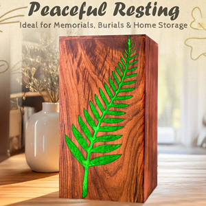 High-End Wooden Cremation Urn for Families Wooden Funeral Urn with Nature Design by AYAANS - Product Image 4