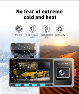 Caméra embarquée <span class=keywords><strong>Koogle</strong></span> 3,2 pouces IPS avec 3 caméras, double objectif, Wi-Fi et GPS intégrés, enregistrement HD 1080p, vision nocturne, enregistrement en boucle, mémoire 128 Go - Product Image 2