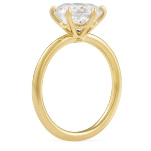 แหวนหมั้นเพชรทรงกลมเจียระไนแบบบริลเลียนท์สำหรับผู้หญิง ชุบทอง 14K ตัวเรือนแบบ Bezel Setting รับรองโดย IGI สไตล์หรูหรา - Product Image 2