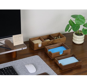 Handcrafted Wood <b>Sticky</b> <b>notes</b> Holder Black Color Eco-Friendly Multifunctional Home Tabletop Self <b>Sticky</b> <b>Notes</b> Holder - Product Image 4