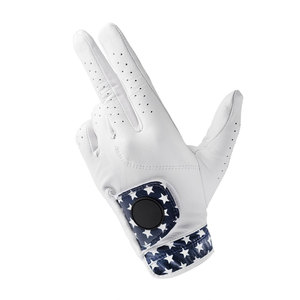 Gant de golf en cuir premium, durable, longue durée, pour homme et femme, logo personnalisé, antidérapant, blanc, haute qualité. - Product Image 1