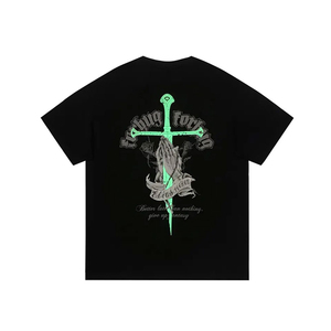 T-shirt Oversize Vintage Lavé 100% Coton, Style Urbain Streetwear, Mode High Street, Vente en Gros OEM - Product Image 1