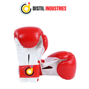 Guantes de Boxeo de Piel Sintética Blanca DISTIL INDUSTRIES con Cordones y Soporte para Muñeca para Adultos, Entrenamiento de Boxeo, MMA, Muay Thai - Product Image 2