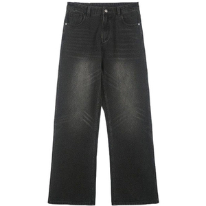 Men Urban Loose Fit Baggy Jeans Wide Leg Washed Denim Casual <b>Hip</b> Hop Streetwear Pants - Product Image 2