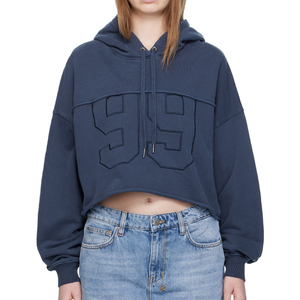Sudadera con Capucha Extra Grande para Mujer, Estampado de Letras 99 en la Parte Delantera, Sudadera de Jersey de Algodón y Fibra de Bambú, Talla Personalizada, Manga Larga - Product Image 2