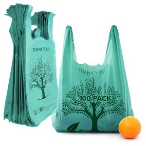 Bolsa de compras reutilizable de LDPE tipo camiseta con diseño de impresión digital para uso comercial y de supermercado. - Product Image 6