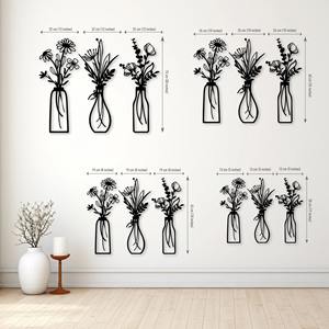 Vase à fleurs en métal noir fait main, sculpture décorative moderne, idéal pour la cuisine, le salon et l'entrée. - Product Image 5