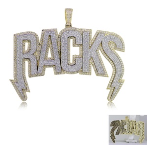 RB GEMS iced OUT VVS Moissanite pendant VVS Diamond PASS เครื่องประดับที่กำหนดเองจี้925เงินฮิปฮอปจี้ดี - Product Image 2