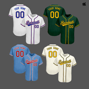 Maillot de baseball personnalisé 2025 dégradé turquoise avec passepoil noir, uniforme d'équipe boutonné, nom et numéro personnalisés, style professionnel, vente en gros - Product Image 6