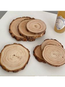 Handcrafted Wooden Round Coasters for Hot and Cold Drinks, Coffee Cups, Tea Mugs, <b>Glasses</b> and Table Protection, Ideal for Home - Product Image 4