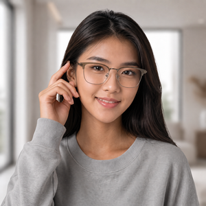 Half Frame Eyeglasses Photochromic UV420 <b>Square</b> Semi Rimless Plastic Lightweight Fashion Prescription Ready B2B Supply - Product Image 6