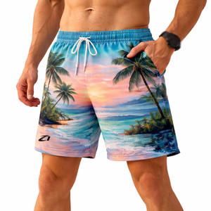 Shorts de Playa de Verano de Secado Rápido con Cordón en la Cintura, Shorts de Playa Tropicales para Hombre, Ligeros, Estilo Resort, Marca Privada - Product Image 1