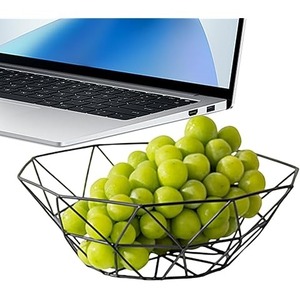 Minimalist Nordic Design Metal <b>Wire</b> <b>Basket</b> Decorative Fruit Vegetable Holder Contemporary Black Mesh Party Centerpiece Bowl - Product Image 5