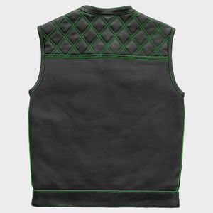 เสื้อกั๊กหนังลายตารางสีเขียวสไตล์คลับ - Product Image 2