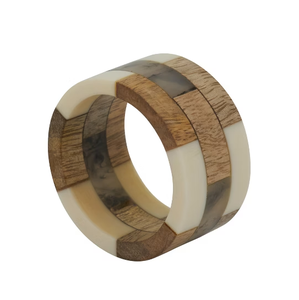 <b>Top</b> Quality Wood & <b>Resin</b> Napkin Holder For Hotel & Restaurant <b>Table</b> Decor Item Wood & <b>Resin</b> Napkin Ring - Product Image 1