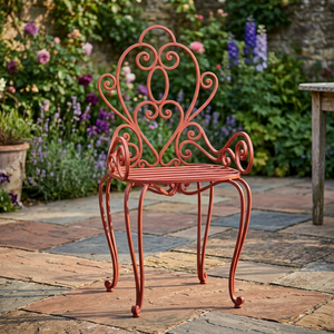 Juego de muebles de jardín de hierro forjado estilo victoriano marca KHP, resistente a la intemperie, no plegable. - Product Image 2