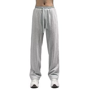 2024 nuevos Pantalones deportivos de verano para hombres OEM logotipo personalizado bordado Diseño impreso ligero gris pantalones de chándal Casual suelto recto - Product Image 1