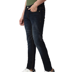 Jeans de Mezclilla para Hombre, Corte Slim Fit, Pierna Recta, Lavado Oscuro, Algodón de Peso Medio, Estilo Casual, para Otoño - Product Image 2