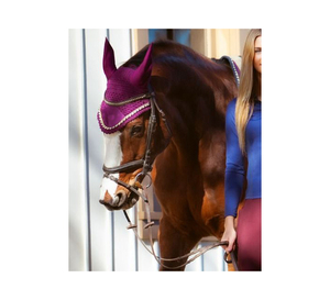 Voile anti-mouches pour cheval en coton tricoté respirant de haute qualité avec oreilles, bonnet de tête pour cheval au crochet - Product Image 3