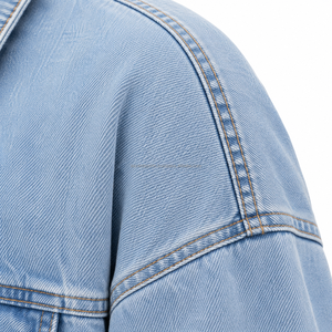 Chaqueta vaquera de hombre 3XL talla grande, de algodón lavado, estilo casual, streetwear, tipo camionero, venta al por mayor, logotipo personalizado, OEM, ODM, a granel - Product Image 4
