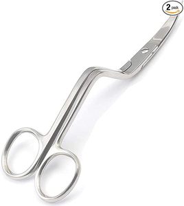 Tijeras Curvas Dobles de Acero Inoxidable Aprobadas por ISO, Tijeras Profesionales Curvas para Adelgazar Tela, para Máquina/Costura y Bordado - Product Image 2