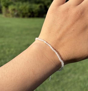 Premium Clear Quartz Crystal Bead <b>Bracelet</b> Handmade 925 Sterling <b>Silver</b> <b>Adjustable</b> Trendy Energy Stone Jewelry Gift Wholesale - Product Image 1