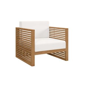 Wova Outdoor <b>Teak</b> Wood Balcony <b>Chair</b> With Cushioned Waterproof Patio Lounge Seat Modern Furniture for Outdoor - Product Image 3