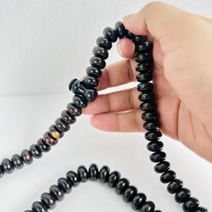 Venta al por mayor hecho a mano pulido indio negro ébano madera oración Tasbeeh 100 cuentas Rosario artesanías católicas Misbah Misbaha religioso - Product Image 6
