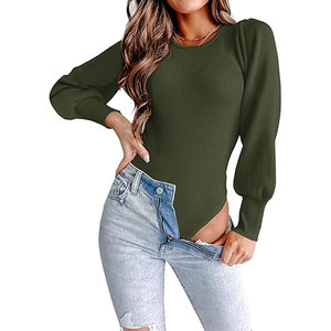 High Quality Women One Piece <b>Bodysuit</b> Eco Friendly Tummy Control Short Sleeve Square Neck Skinny Summer Women <b>Bodysuit</b> - Product Image 3