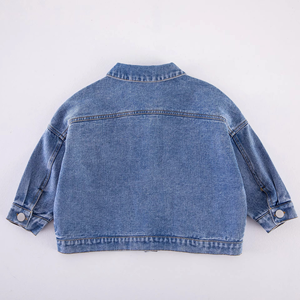 Manteaux en jean décontractés pour filles printemps-automne, vestes en jean unies pour garçons, manteaux en jean pour enfants de 1 à 10 ans - Product Image 4