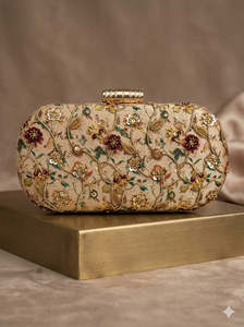 Custom Printed Embroidery Half Moon Beaded Fashion Casual Clutch Bag <b>for</b> <b>Women</b> Handmade Wedding Party Evening - Product Image 3