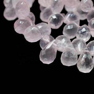 AAA Natural Rose Quartz Faceted Drop Shape 5*8MM 8 Inches Strands <b>Stone</b> <b>Beads</b> For Jewelry Making At Wholesale Price - Product Image 6