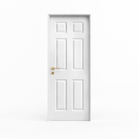 Porte intérieure en bois texturé à 6 panneaux, apprêtée blanche, en HDF mouluré carré, avec cadre, pour projets d'appartements (vente en gros)