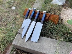 Juego de 5 Cuchillos de Cocina con Hoja de Acero Inoxidable, Mango Azul, Borde Recto, Cuchillería Profesional - Product Image 5