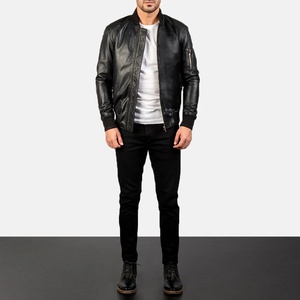 Veste en cuir véritable haut de gamme pour hommes, style motard, veste d'hiver en cuir véritable, prix d'usine, vente en gros, design personnalisé - Product Image 5