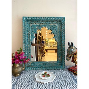 Hand-Painted Sheesham Wood <b>Mirror</b> Frame 20x20 Inch Wholesale Moradabad - Product Image 1