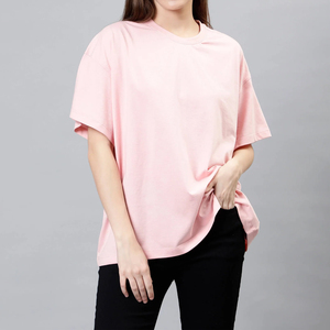 Camisetas de Verano para Mujer, Hechas a Medida, de Alta Calidad, Holgadas, Transpirables, Estilo Urbano, Hombros Caídos, 100% Algodón, Manga Corta - Product Image 1