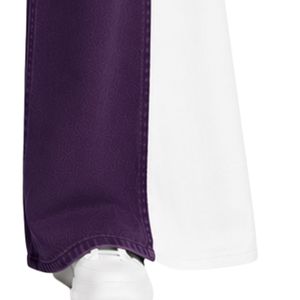 Vaqueros anchos morados y blancos personalizados para mujer, pantalones de mezclilla de cintura alta con paneles en contraste, pantalones casuales de moda urbana de corte holgado - Product Image 3